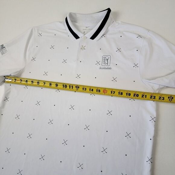 Nike Golf Polo Mens Large White Vapor Print Performance Dri Fit Short Sleeve - Picture 5 of 11